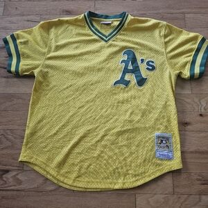 Mitchell and Ness Authentic 1984 Ricky Henderson Oakland A's BP Jersey Size Xl